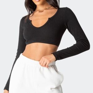 Edikted Black Long Sleeve Top